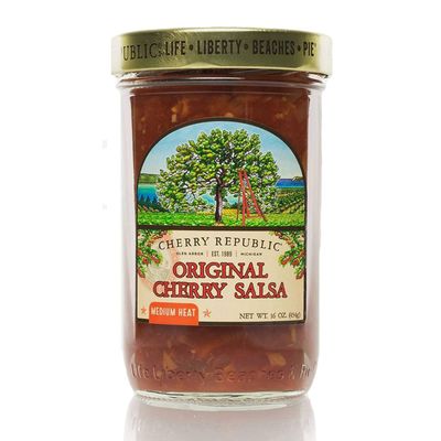 Cherry Republic Original Cherry Salsa - Medium Spice Chunky Sweet &amp; Spicy Mid Heat Sauce (16 Oz Jar)