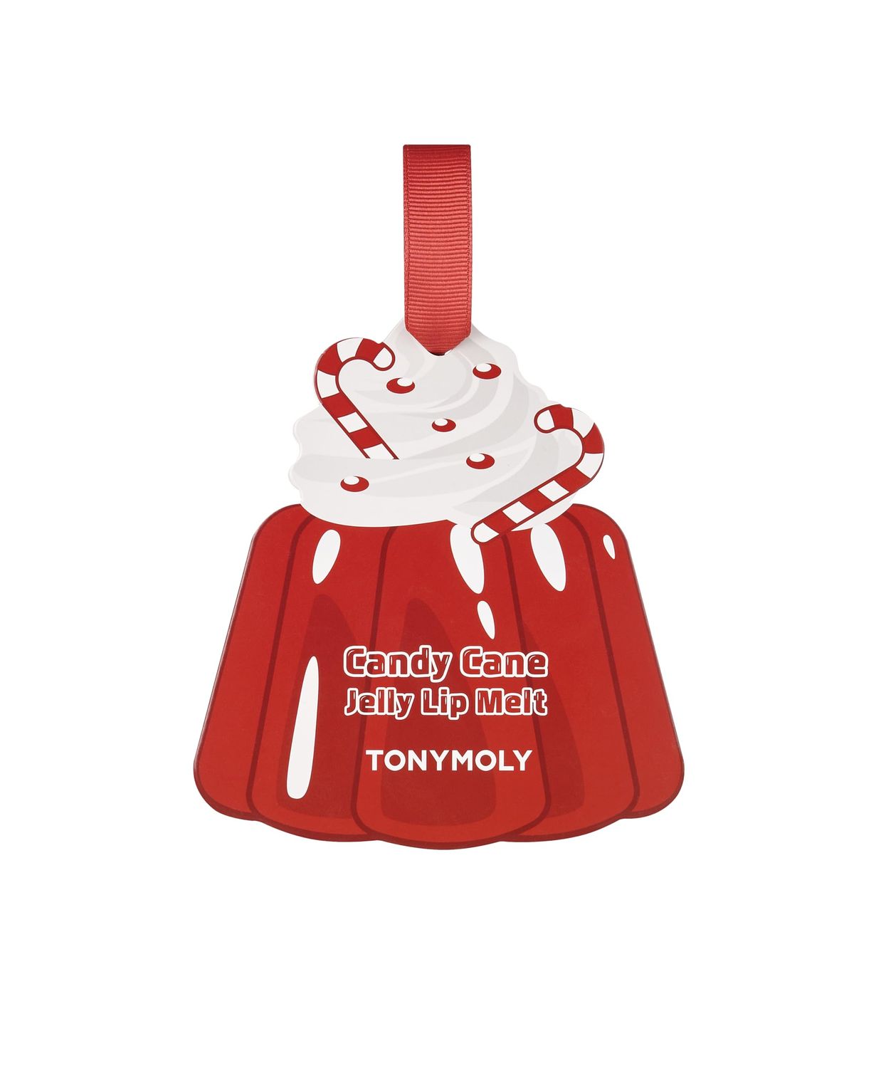 TONYMOLY Candy Cane Jelly Lip Melt Ornament, Limited Edition Holiday Flavors, 9g