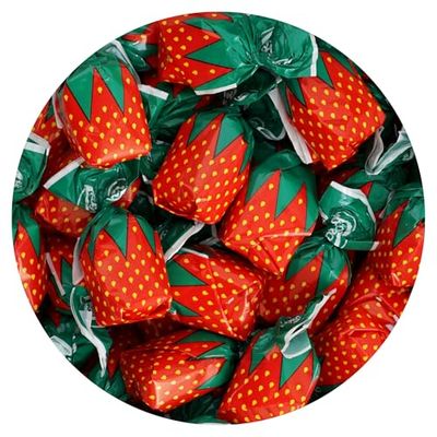 Strawberry Bon Bons Hard Candy, 1 Pound (Approx. 75 pcs.), Arcor Strawberry Candy Individually Wrapped, Strawberry Candy, The Hampton Popcorn &amp; Candy Company