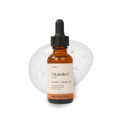 Purify 20% Vitamin C Serum - with Vitamin E &amp; Ferulic Acid - Anti Aging - Brightening Face Serum - Pure Vit C for Dark Spots Correcting, Uneven Skin Tone, Wrinkles, Glow - 1 fl oz.