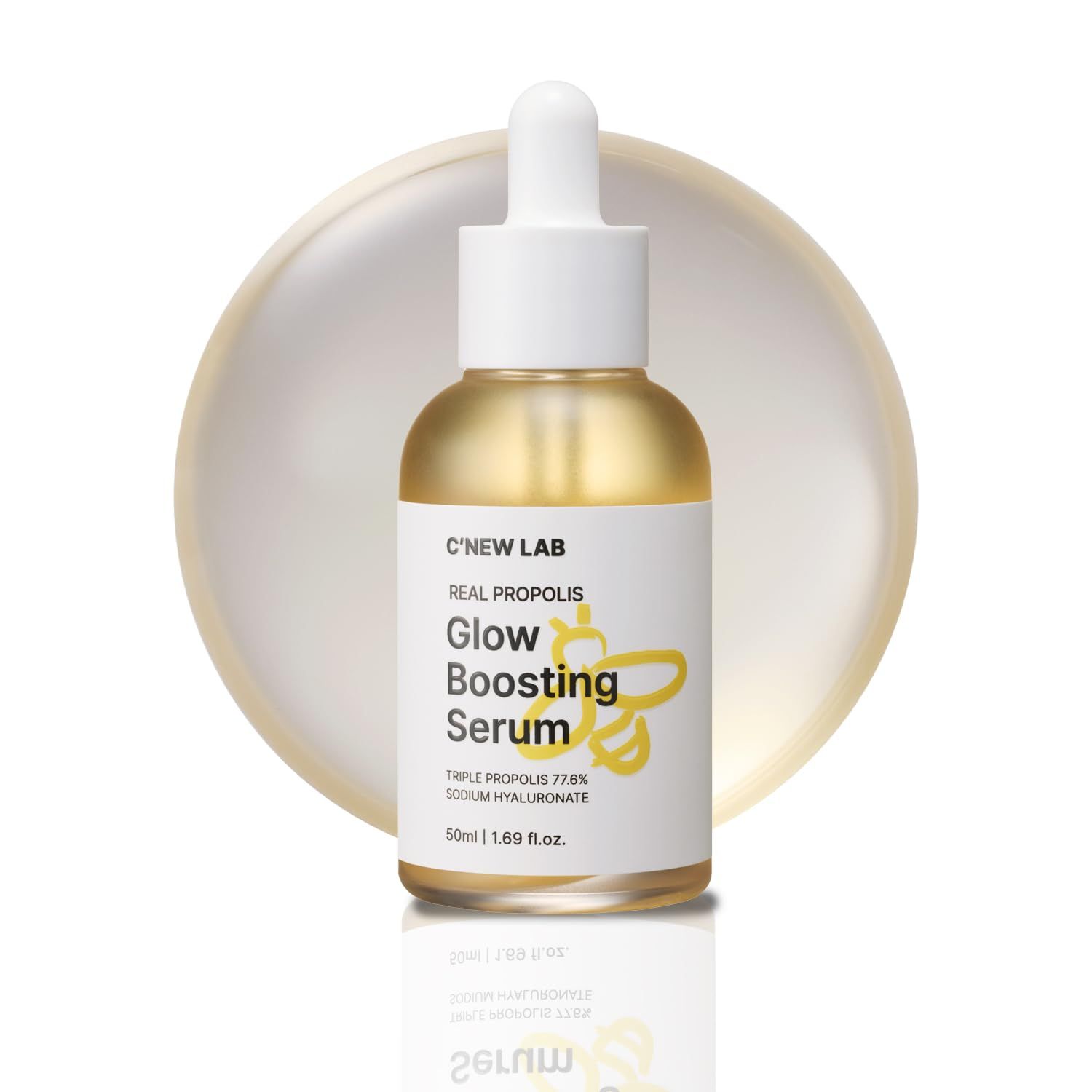 CNEW LAB Real Propolis Glow Boosting Serum 50ml (1.69 fl.oz.) Deep Hydration, Skin Barrier Strengthening Inner Dryness Relief Propolis Extract, Honey Extract, Korean Facial Serum