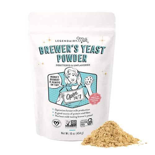 Legendairy Milk Brewer&#39;s Yeast Powder for Lactation Cookies (16oz) - Increase Breast Milk Supply - Debittered, Unflavored, Non-GMO &amp; Gluten Free Lactation Supplement for Breastfeeding Support