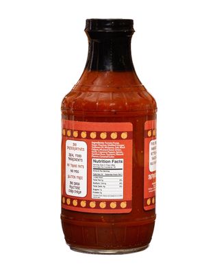 Green Jay Gourmet BBQ Sauce - Peach Bourbon - All-Natural Barbecue Sauce with Peaches, Gourmet Spices, Tomato Paste &amp; More - Gourmet Barbecue Spread for Meats, Veggies &amp; Other Foods - 19 Ounces