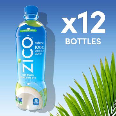 Zico 100% Coconut Water, NO added Sugar, Refreshingly Delicious, Hydration with Electrolytes, 16.9 Fl Oz (Pack of 12)