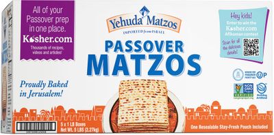 Yehuda Freshly Baked Passover Matzo, 1 LB (5 Pack) Bonus 1 Resealable Stay Fresh Pouch Super Crisp &amp; Delicious! Fresh for 2025