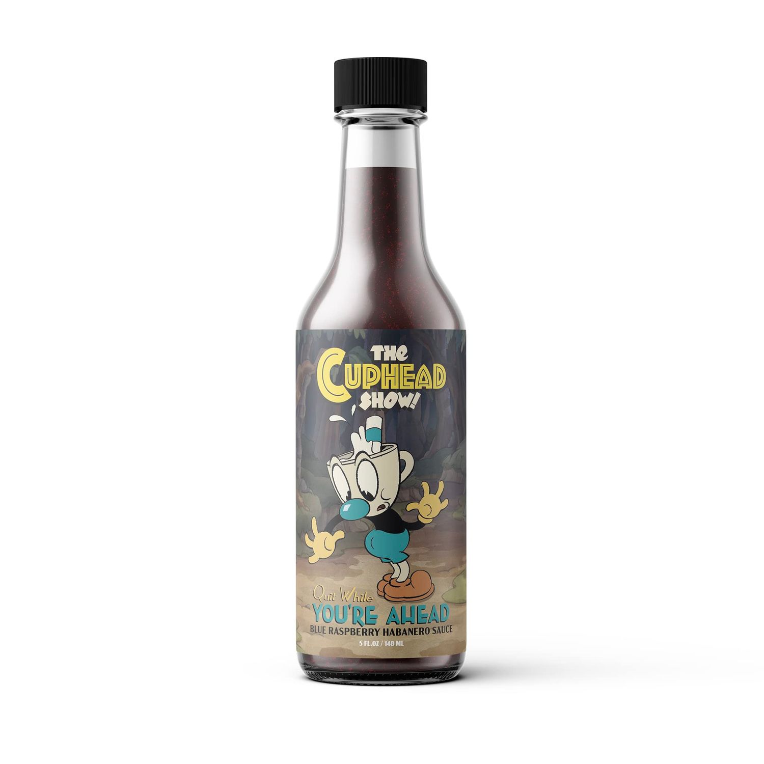 JADE CITY FOODS Cuphead Hot Sauce - Mugman&#39;s Quit While You&#39;re Ahead: Blue Raspberry Habanero Sauce