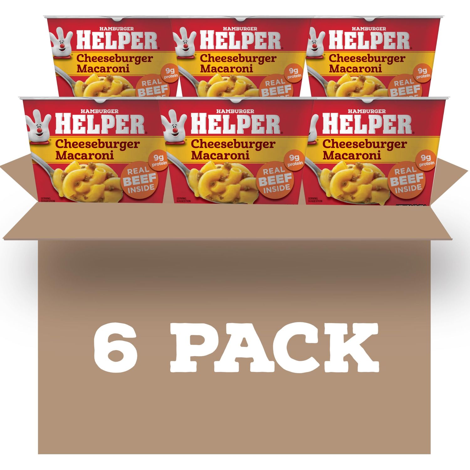 Helper Cheeseburger Macaroni Microwave Cup, 2 oz, 6 per Case