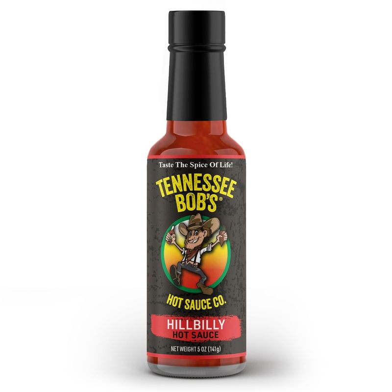 Spicy Hot Sauce. Includes One-5 Oz Tennessee Hillbilly Hot Sauce - Hickory-Smoked, Gourmet Blend Spicy Sauce with Jalapeos &amp; Habaneros - Perfect for Grilling, Marinating &amp; Spicing Up Any Dish