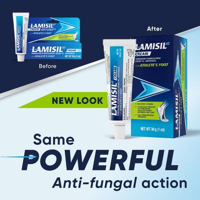 Lamisil Athlete's Foot Cream, 1 Week Treatment, Prescription Strength Terbinafine Hydrochloride, Fast Symptom Relief, Cures Most Athlete's Foot, 30 g (1 oz)