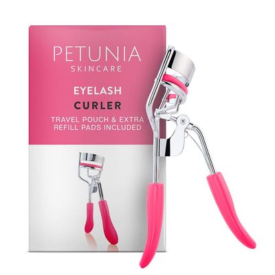 Silicone Eyelash Curler with Refill Pads &amp; Satin Pouch Designed for No Pinching or Pulling and Perfect for Those with Straight Flat Lashes Wanting Dramatic Long Lasting Seamless Curls