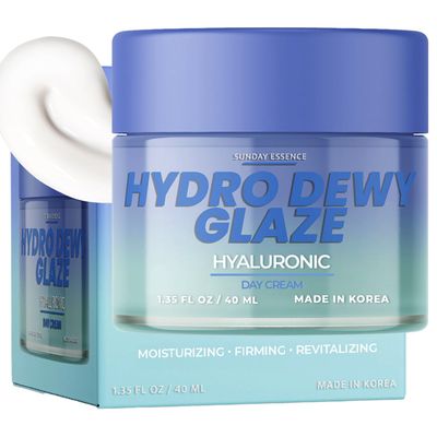 Sunday Essence Hyaluronic Acid Day Cream - Dermatologist Tested, Anti-Aging, Korean Skin Care, Hydrates &amp; Smooths Dry Skin, Improves Texture &amp; Firmness - Clean Beauty, Vegan, Non-GMO - 1 Pack