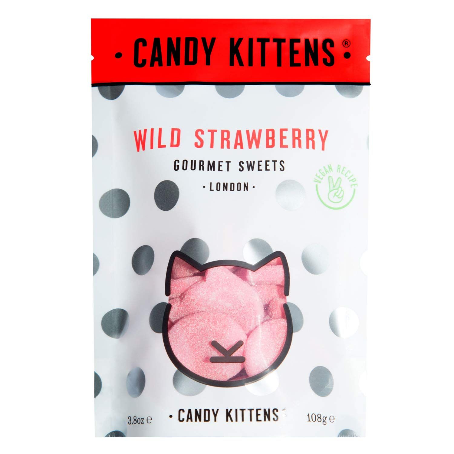 Candy Kittens Wild Strawberry Gourmet Vegan Sweets, 108g