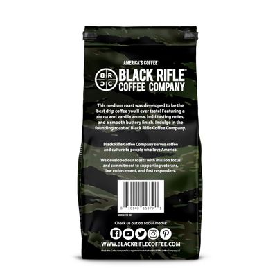 Black Rifle Coffee Company Just Black, Medium Roast Ground Coffee, 18 OZ Bag
