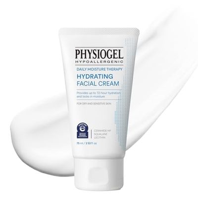 Physiogel Daily Hydrating Facial Moisturizer Cream, 72 hrs Hydration for Dry &amp; Sensitive Skin, Korean skin care, Fragrance-Free, Non-Comedogenic, Dermatologist-Tested, Ceramide, Squalane.