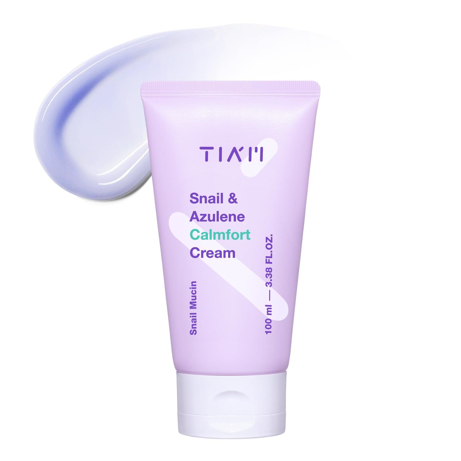 TIAM Snail &amp; Azulene Calmfort Cream, 3.38 fl oz, 92% Snail Mucin, Lightweight Calming &amp; Moisturizing Cream for Soft, Glass Skin, Korean Skin Care, Day &amp; Night Moisturizer Face Cream