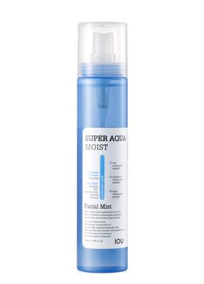 WELCOS IOU Super Aqua Moist Mist Intensive Moisturizing Mist for Instant Hydration Soothing &amp; Nourishing with Hyaluronic Acid Hydrating Bomb Korean Skin Care 120ml / 4.05 Fl. oz