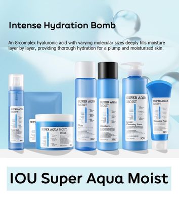 WELCOS IOU Super Aqua Moist Mist Intensive Moisturizing Mist for Instant Hydration Soothing & Nourishing with Hyaluronic Acid Hydrating Bomb Korean Skin Care 120ml / 4.05 Fl. oz