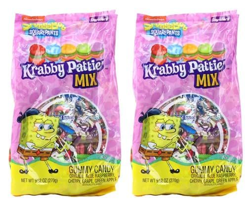 SpongeBob SquarePants Krabby Patties Gummy Candy Burgers (60 Count Assorted Flavors &amp; Colors)