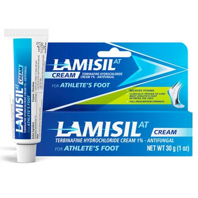 Lamisil Athlete&#39;s Foot Cream, 1 Week Treatment, Prescription Strength Terbinafine Hydrochloride, Fast Symptom Relief, Cures Most Athlete&#39;s Foot, 30 g (1 oz)