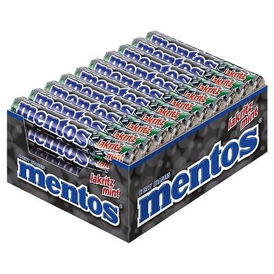 Mentos Licorice Mint Chewy Dragees 1.32-Ounce Rolls (Pack of 40)