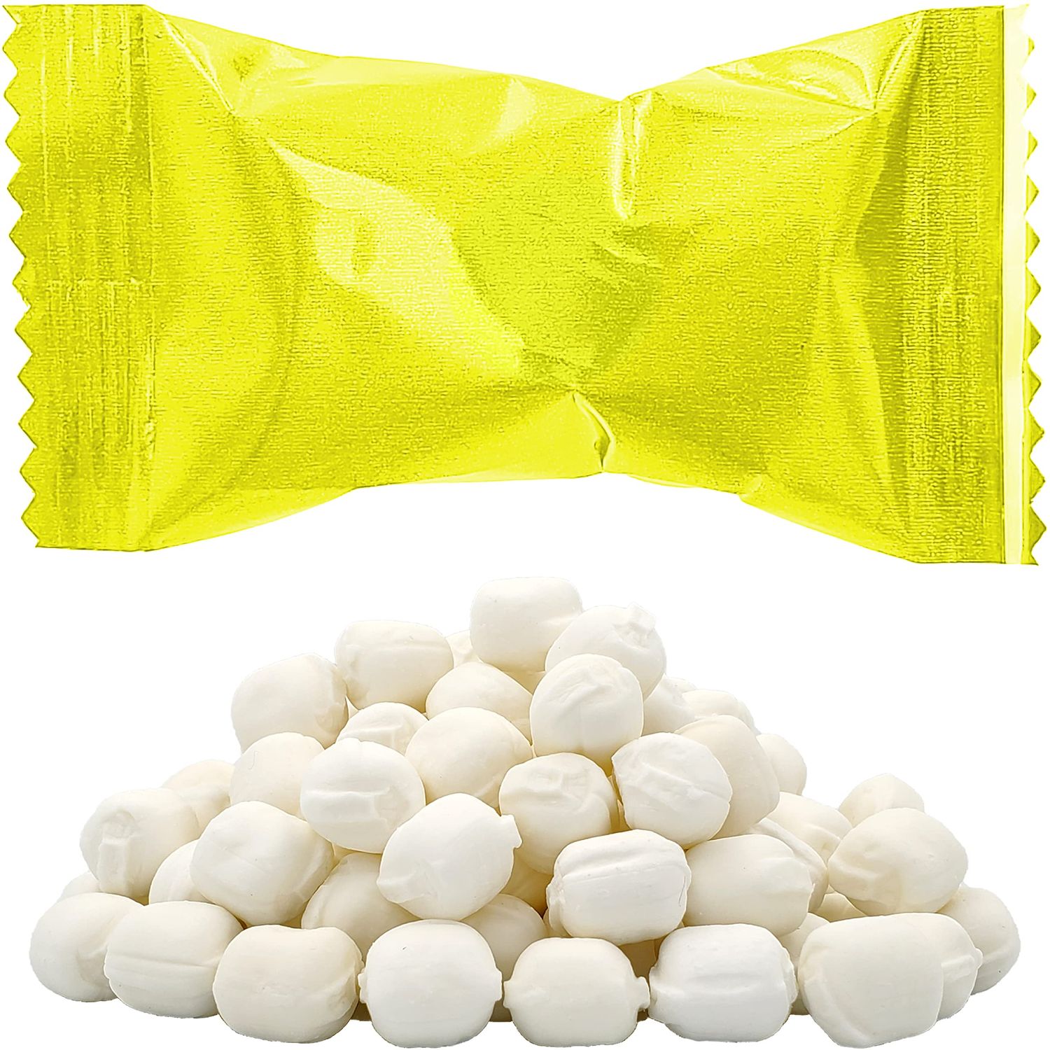 The Dreidel Company Yellow Buttermints, Mint Candies, After Dinner Mints, Butter Mint Candy, Kosher Certified, Fat-Free, Individually Wrapped (55 Pieces)