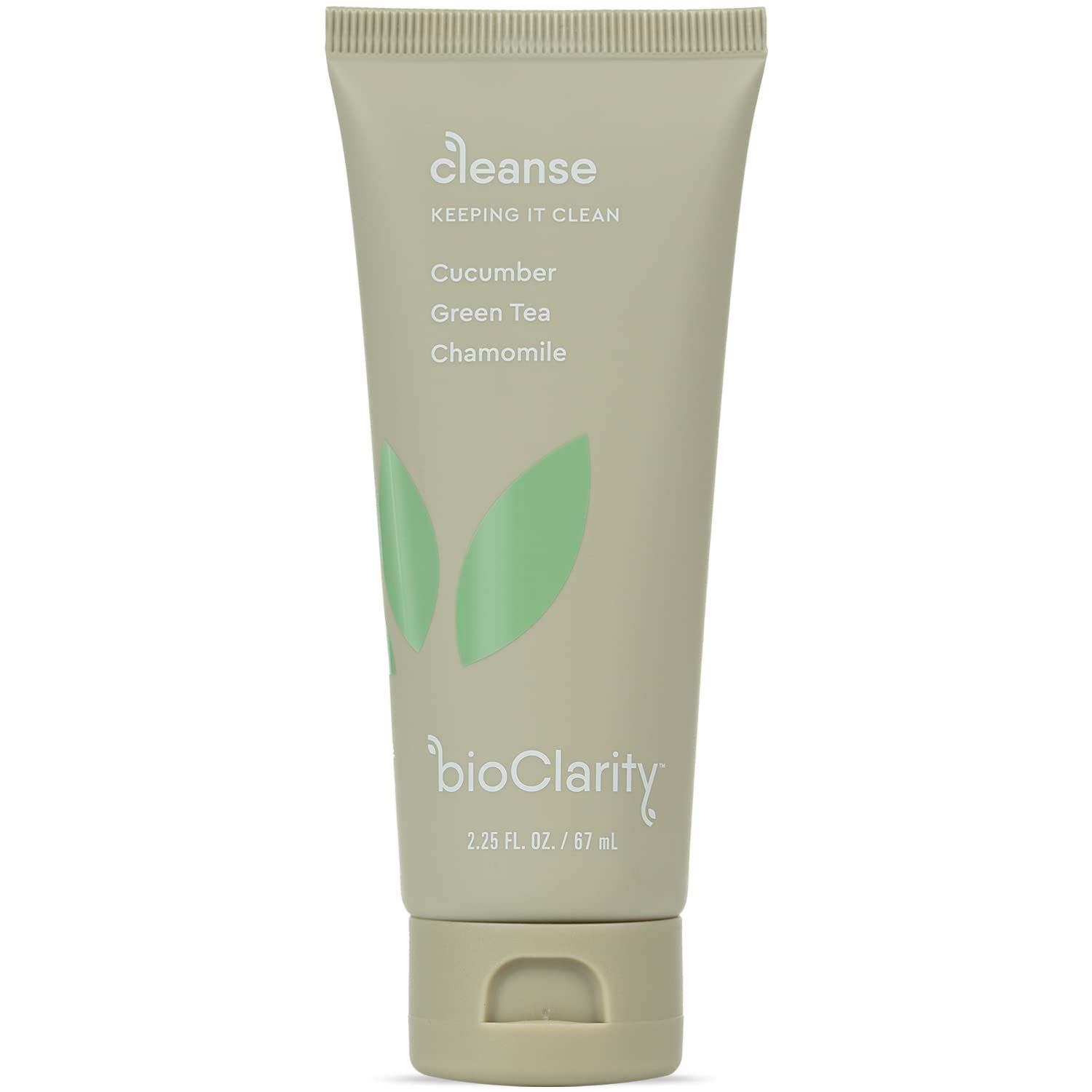 BioClarity Face Cleanser 100% Vegan, Gentle Wash with Cucumber, Green Tea, and Chamomile, for Sensitive Oily Skin. Natural Ingredients (2.25 Fl Oz)