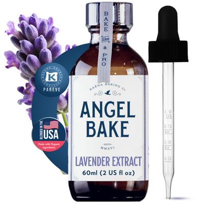 Pure Lavender Extract for Baking &amp; Mixology - Culinary Grade Lavender Essence and Flavoring - Kosher, Keto Friendly, Vegan, Gluten-Free for Beverages &amp; Recipes (2 Oz Extract with Latex-Free Dropper)