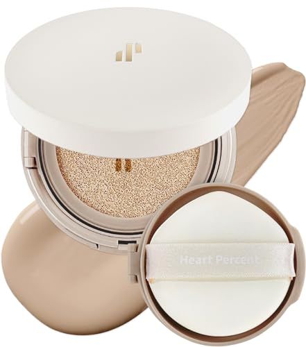 Heart Percent Dote on Mood Layer Cushion SPF 50/PA with Refill, Satin Glow Silky Flawless Finish Full Coverage Advanced Skincare Foundation (23N)