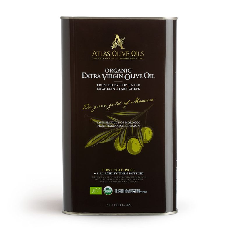 Atlas 3 LT Organic Cold Press Extra Virgin Olive Oil with Polyphenol Rich from MoroccoNewly Harvested Unprocessed from One Single Family Farm Moroccan EVOO Trusted by Michelin Star Chefs