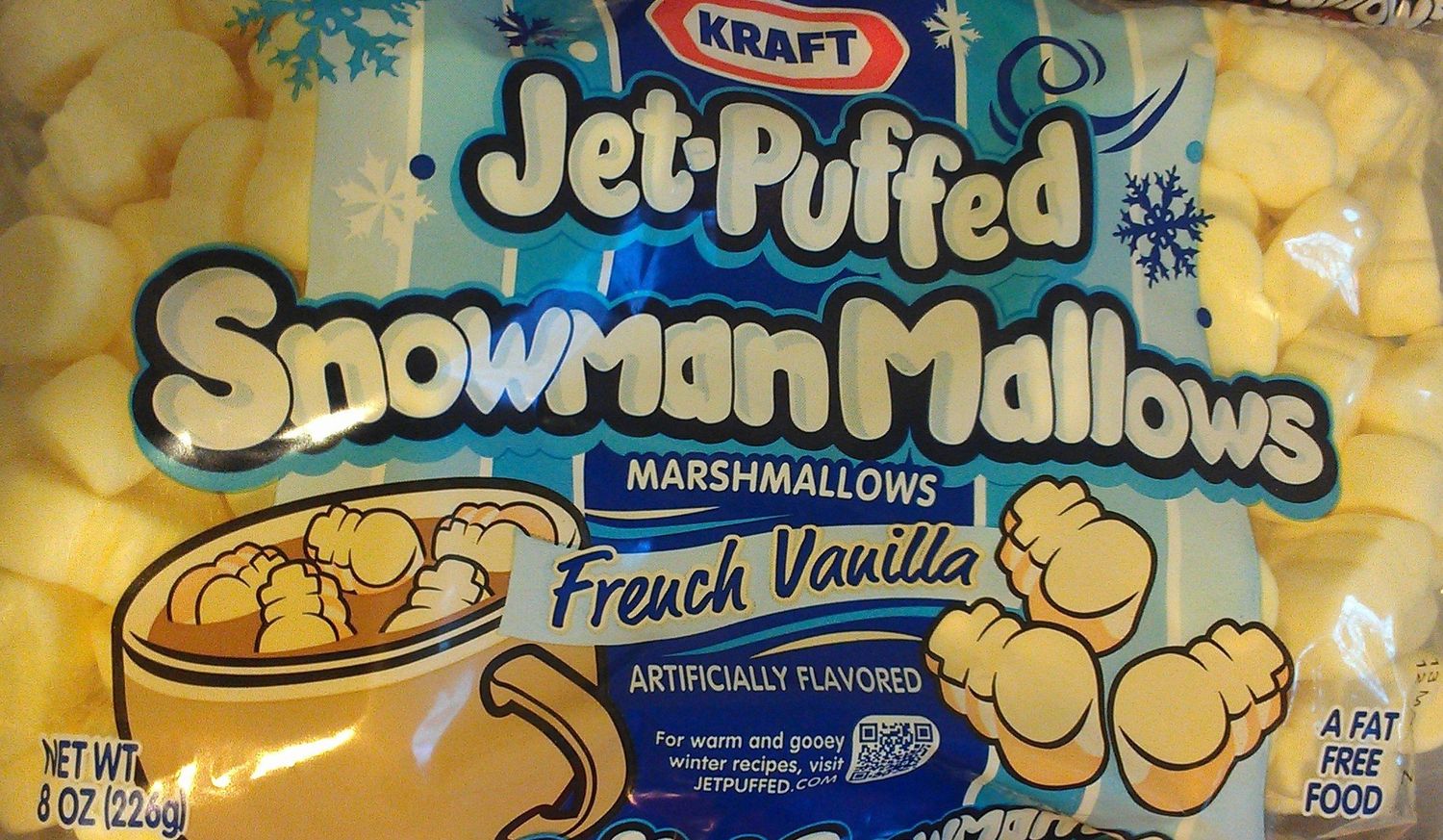 Kraft Jet Puffed Snowman Mallows French Vanilla Marshmallows, 8 oz.