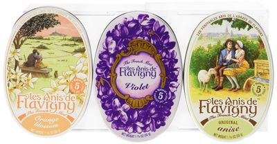 Anis De Flavigny - Orange, Anise and Violet Flavored Candies From France 3 Pack 3x1.75oz