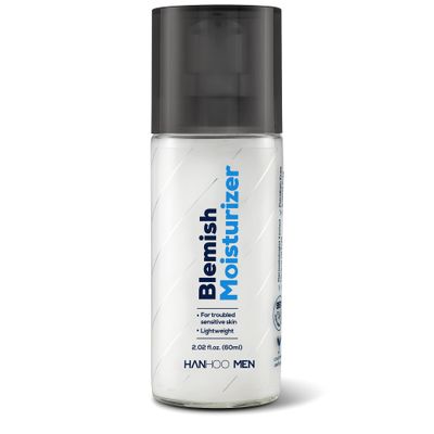 Hanhoo Mens Blemish Moisturizer, 2.02 Fl. Oz., with Bamboo, Hyaluronic Acid, and Green Tea, Non-greasy Daily Facial Moisturizer, Post-Shave Care, For Acne-Prone Skin, Korean Skincare