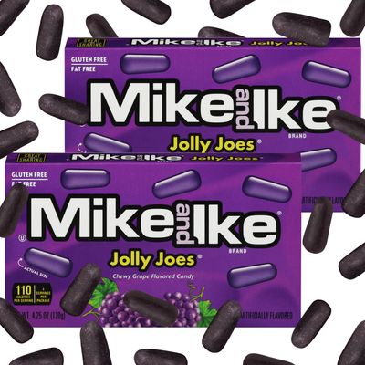 Mike and Ike Candy Jolly Joes Flavor, 2 Pack of Movie Theater Candy Boxes 4.25OZ Each, Ideal Mike and Ike Candy for Your Favorite Films, Perfect Theater Box Candy for Sharing with Friends