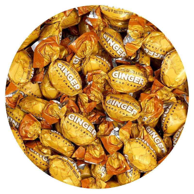 Ginger Candy, 1 Pound Bulk Candy (Approx. 90 pcs.), Hard Ginger Candy For Nausea Relief And Digestion, Individually Wrapped Candies