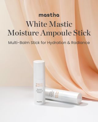 MASTINA White Mastic Moisture Ampoule Stick 0.35oz Wrinkle Reduction Elasticity Moisturizing Radiance Multi Balm Korean Skin Care Serum Stick for Face Lips Eyes Neck Vegan Collagen