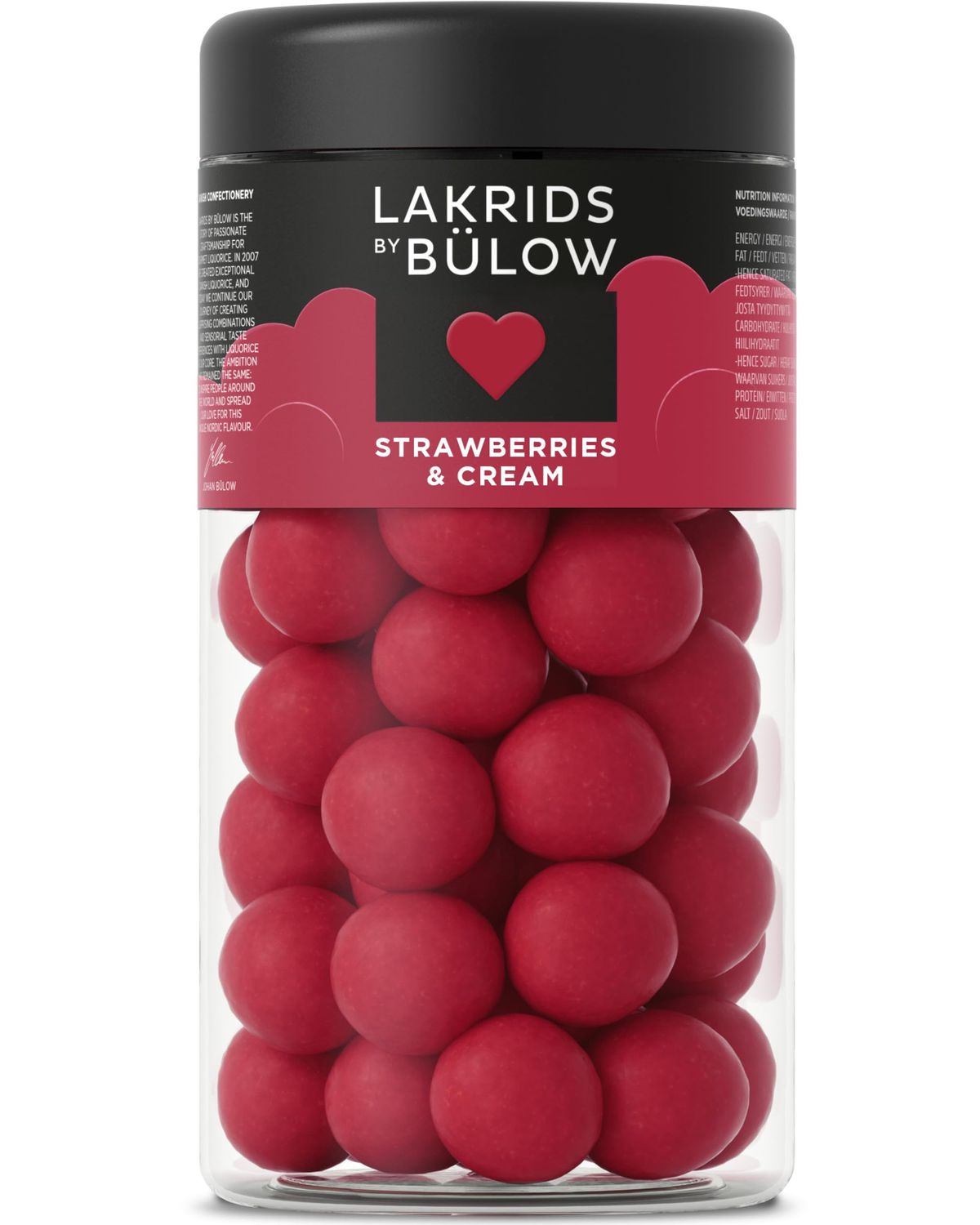 LAKRIDS BY BLOW - Strawberries &amp; Cream - 10.4 oz - Chocolate Coated Gourmet Licorice - Sweet Licorice Core Coated in White Chocolate, Strawberries and Cream
