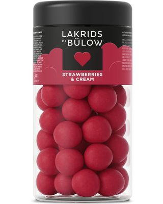 LAKRIDS BY BLOW - Strawberries &amp; Cream - 10.4 oz - Chocolate Coated Gourmet Licorice - Sweet Licorice Core Coated in White Chocolate, Strawberries and Cream