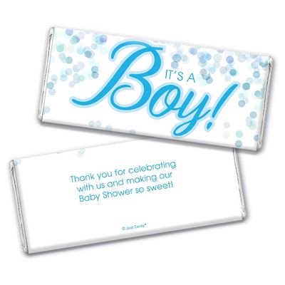 Blue It&#39;s a Boy Baby Shower Wrappers for Chocolate Bars, Gender Reveal Party Favors, DIY Party Decorations (24 Pack)