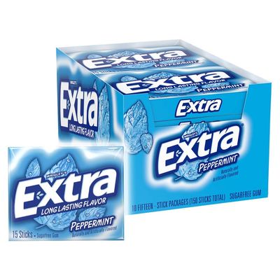 Peppermint Sugarfree Gum 15 Count (Pack of 10) - 2 Pack