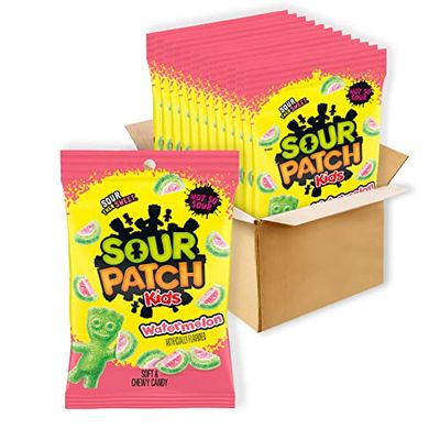 SOUR PATCH KIDS Watermelon Soft &amp; Chewy Candy, Bulk Candy, 12 - 8 oz Bags