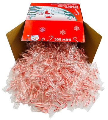 LA Signature Mini Candy Canes with Real Peppermint, Red &amp; White, 500 Count (Pack of 1)