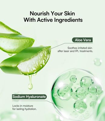 INIA Micro-current Conductive Gel for Korean Skin Care Machines &amp; Face Massagers - Hydrating Gel Primer with Hyaluronic Acid Facial and Body for Women and Men, 3.38 Fl Oz2