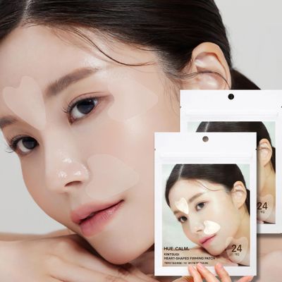 HUECALM Anti-Wrinkle Patches Face Lifting with Hydrolyzed Collagen-Invisible Forehead, Eye, Smile Line Anti-Wrinkle Tape, K-Beauty Overnight Korean Skincare for Women-Facial Self Care (48 Patches-2PK)