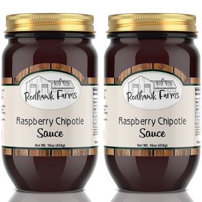 Redhawk Farms Raspberry Chipotle Sauce - Gluten Free, Non-GMO Raspberry Chipotle Jam - All Natural Charcuterie Board Dips and Spreads (16 Oz, 2 Pack)