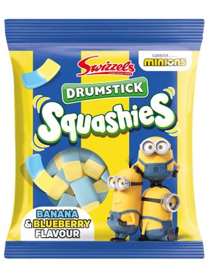 Swizzels Squashies Minion Sweets - Banana &amp; Blueberry Flavour - Single Bag 120g