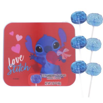 Lilo and Stitch Easter Lollipops, Individually Wrapped Strawberry Suckers, Basket Stuffer Candy, 1.69 Ounces