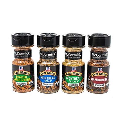 McCormick Grill Mates Spices, Everyday Grilling Variety Pack (Montreal Steak, Montreal Chicken, Roasted Garlic &amp; Herb, Hamburger), 4 Count