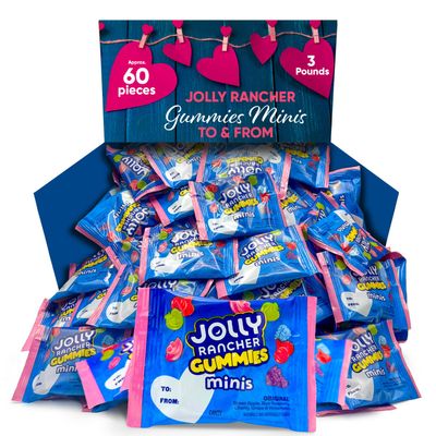 Fruit-Flavored Gummies Minis To &amp; From - 3Lb Bag (Approx. 60 Pieces), Individually Wrapped Fruity Chewy Candy
