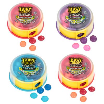 Juicy Drop Re-Mix Sweet &amp; Sour Chewy Candy - Gift Pack of 4 by Lyza&#39;s Sweets &amp; Treats
