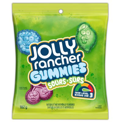 Jolly Rancher Gummies Sours, Original Flavors, 182g/6.4 oz. (Imported from Canada)